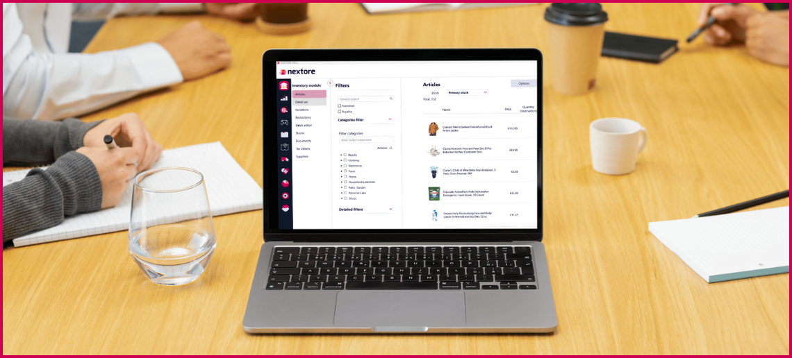 Fotografija prijenosnog računala s Nextore Office aplikacijom na ekranu